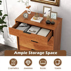 Commode 5 tiroirs Gymax avec système de verrouillage, pieds de support en métal et