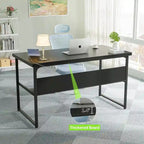 Bureau de direction/ordinateur avec plateau extra-épais, poste de travail de bureau simple, table d'étude/d'écriture avec prises de courant