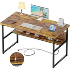 Bureau de direction/ordinateur avec plateau extra-épais, poste de travail de bureau simple, table d'étude/d'écriture avec prises de courant
