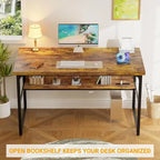 Bureau de direction/ordinateur avec plateau extra-épais, poste de travail de bureau simple, table d'étude/d'écriture avec prises de courant