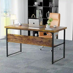 Bureau de direction/ordinateur avec plateau extra-épais, poste de travail de bureau simple, table d'étude/d'écriture avec prises de courant