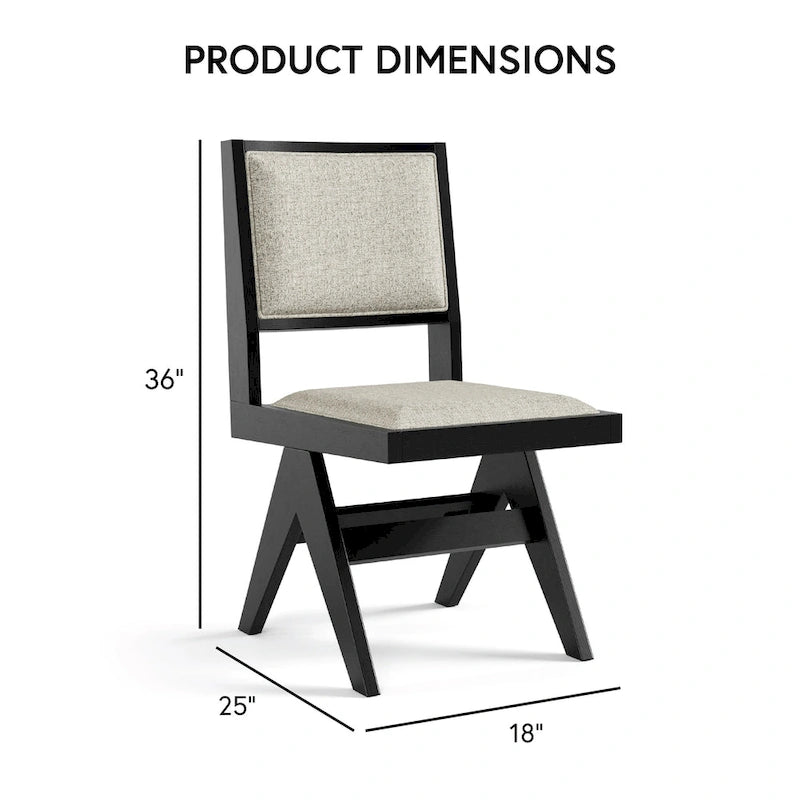 Ensemble de salle à manger moderne 7 pièces en bois massif noir Evrena de Furniture of America