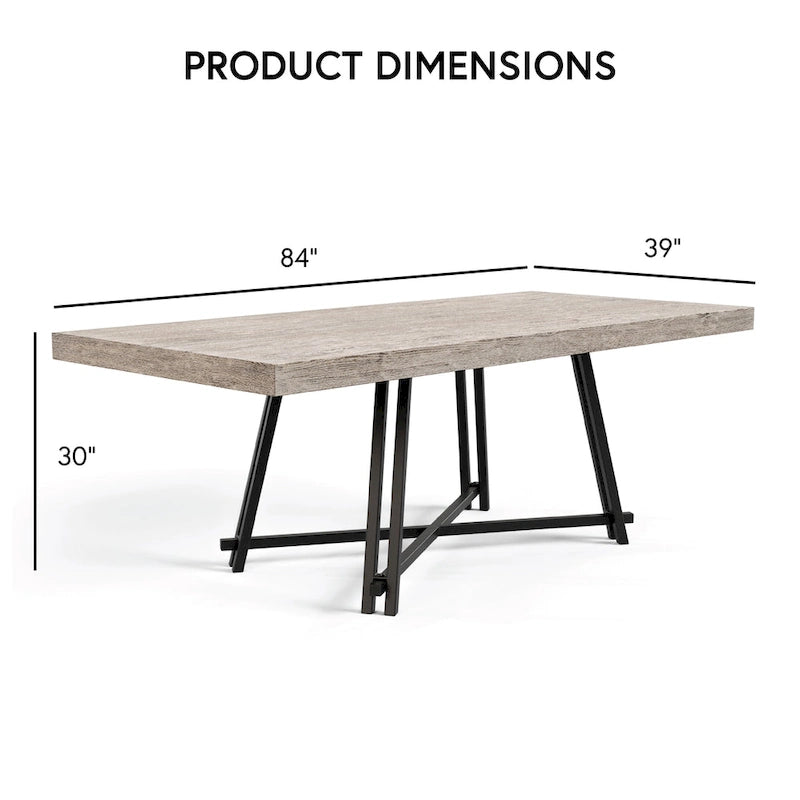 Ensemble de salle à manger moderne 7 pièces en bois massif noir Evrena de Furniture of America