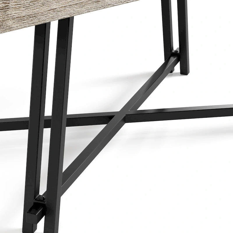 Ensemble de salle à manger moderne 7 pièces en bois massif noir Evrena de Furniture of America