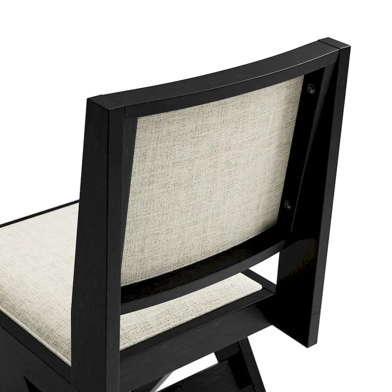 Ensemble de salle à manger moderne 7 pièces en bois massif noir Evrena de Furniture of America