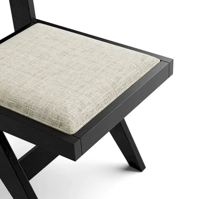 Ensemble de salle à manger moderne 7 pièces en bois massif noir Evrena de Furniture of America