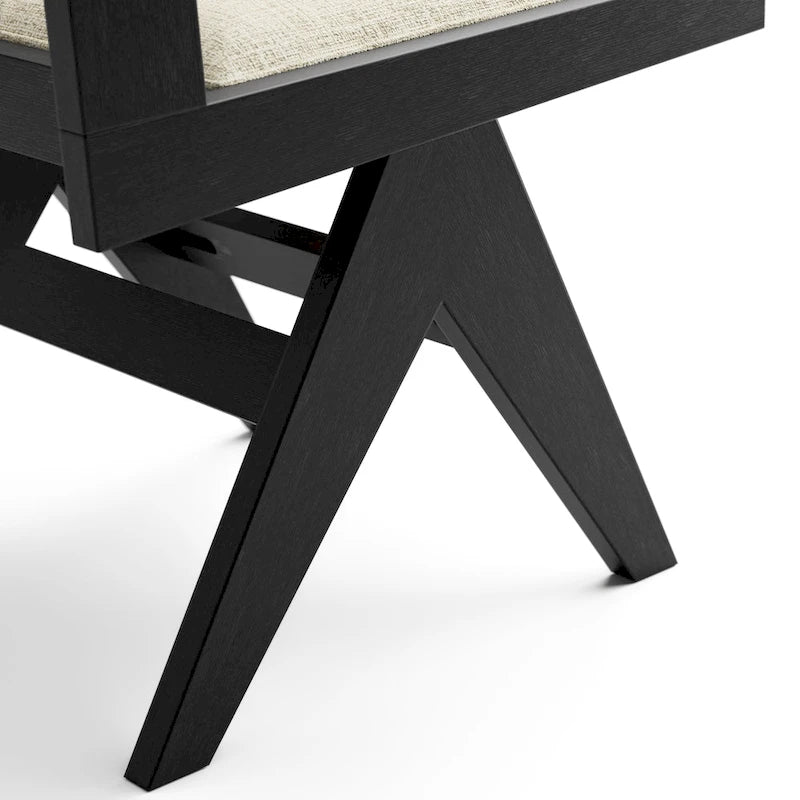 Ensemble de salle à manger moderne 7 pièces en bois massif noir Evrena de Furniture of America