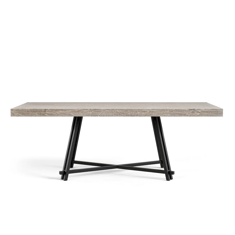 Ensemble de salle à manger moderne 7 pièces en bois massif noir Evrena de Furniture of America