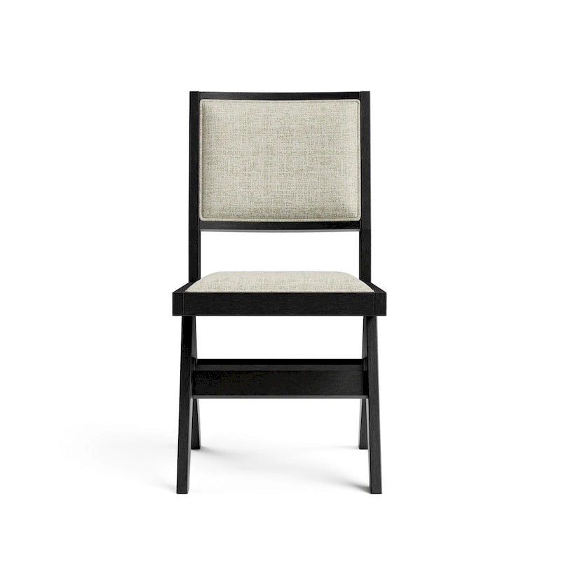 Ensemble de salle à manger moderne 7 pièces en bois massif noir Evrena de Furniture of America
