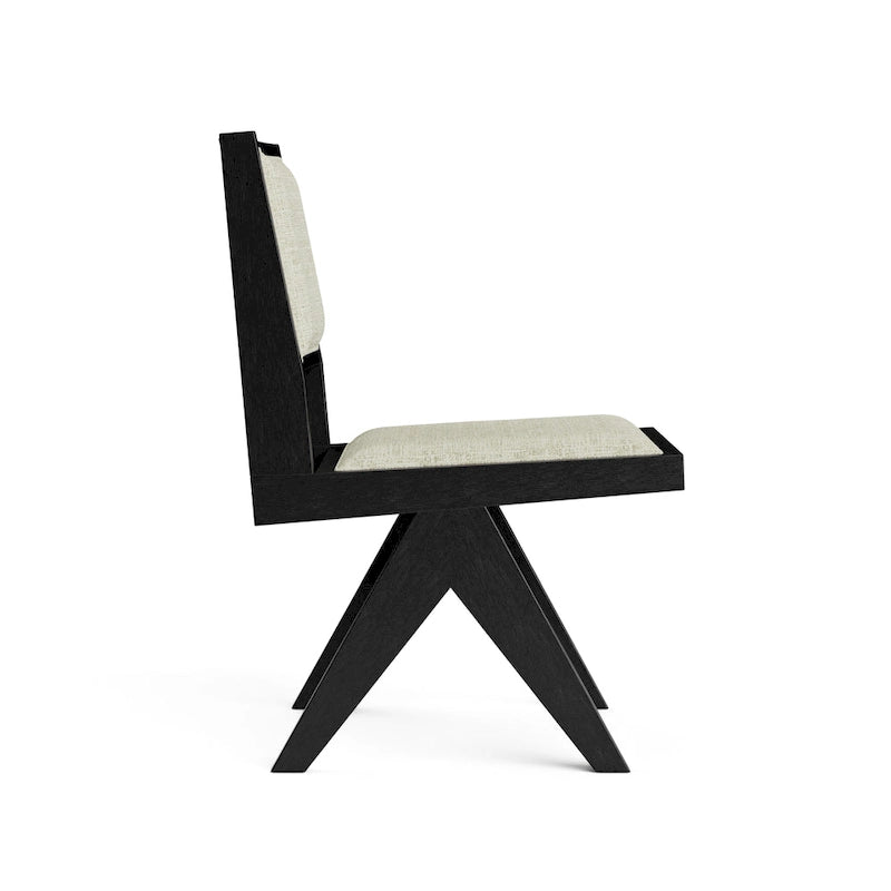 Ensemble de salle à manger moderne 7 pièces en bois massif noir Evrena de Furniture of America
