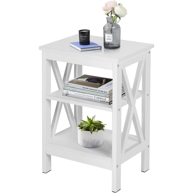 Table de chevet moderne avec 3 étagères de rangement
