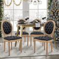 Chaise de salle à manger française avec garniture cloutée, lot de 6