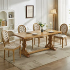 Chaise de salle à manger française avec garniture cloutée, lot de 6