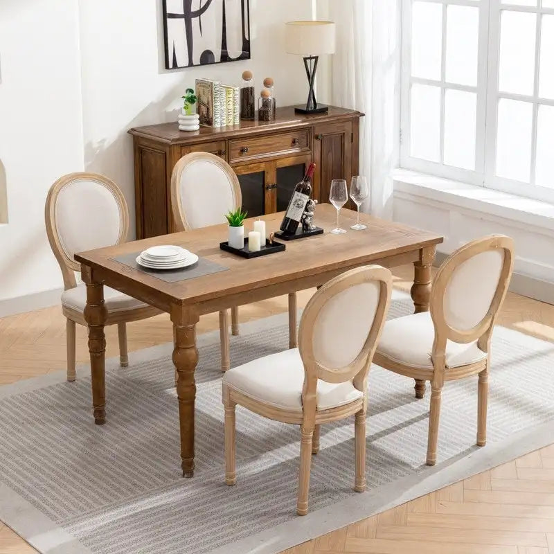 Chaise de salle à manger française avec garniture cloutée, lot de 6