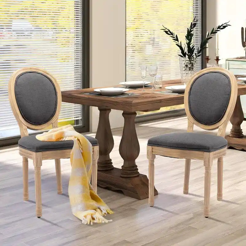 Chaise de salle à manger française avec garniture cloutée, lot de 6