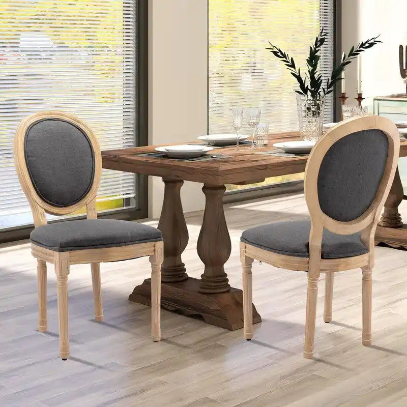 Chaise de salle à manger française avec garniture cloutée, lot de 6