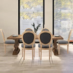 Chaise de salle à manger française avec garniture cloutée, lot de 6