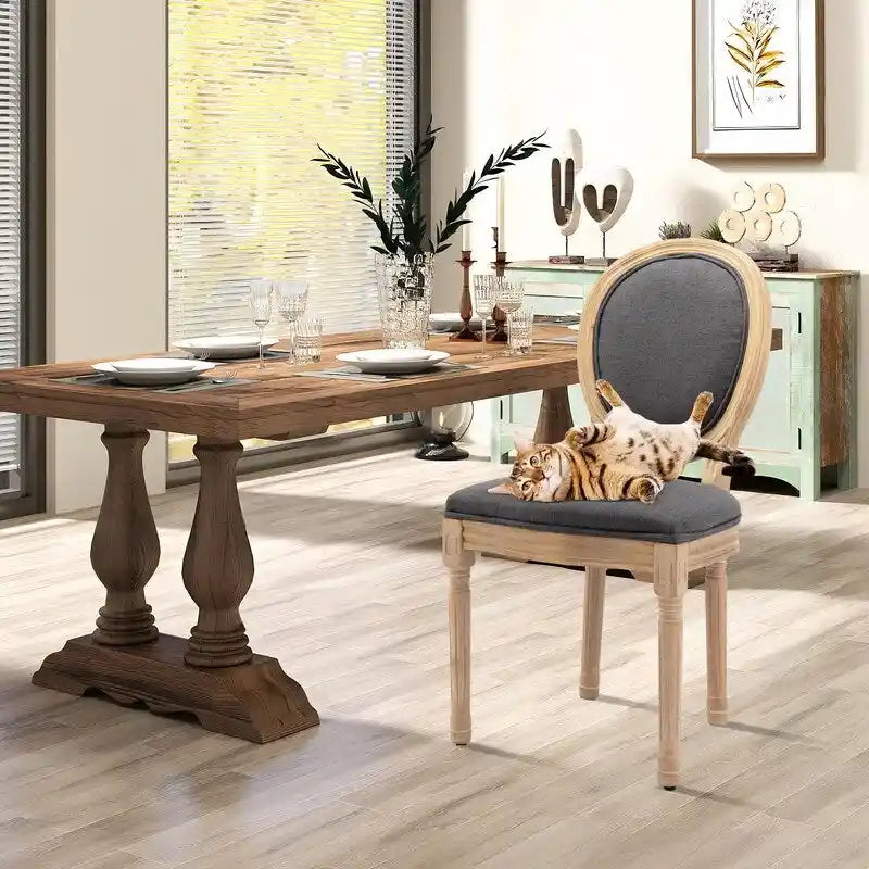 Chaise de salle à manger française avec garniture cloutée, lot de 6