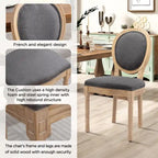 Chaise de salle à manger française avec garniture cloutée, lot de 6
