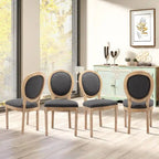 Chaise de salle à manger française avec garniture cloutée, lot de 6