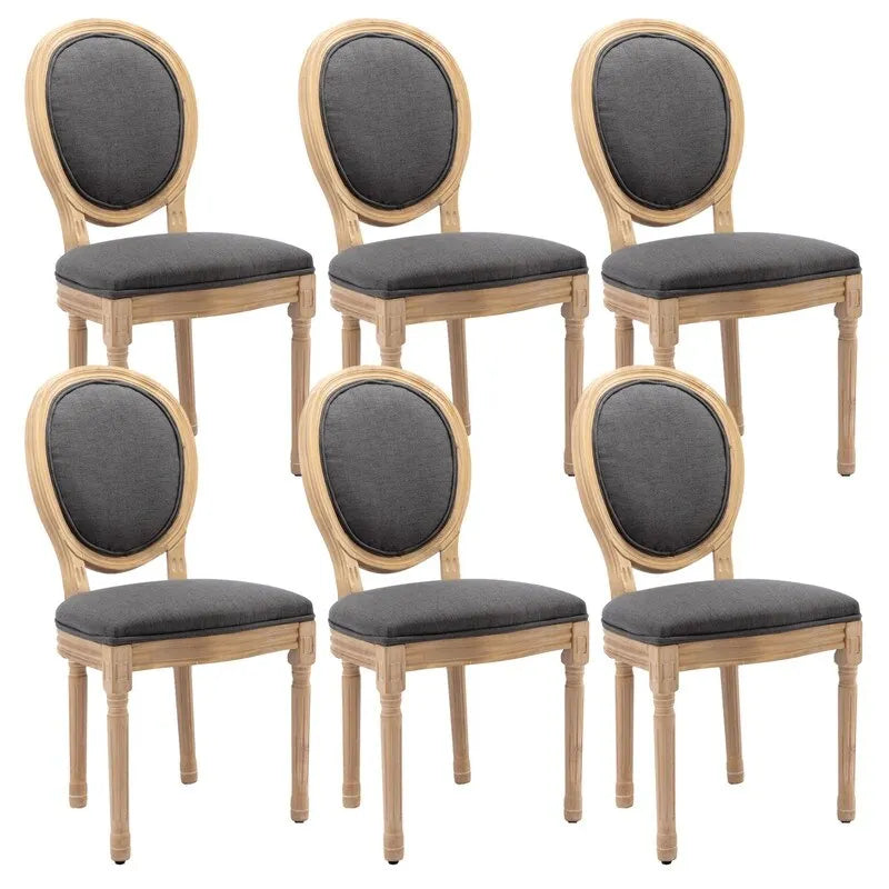 Chaise de salle à manger française avec garniture cloutée, lot de 6