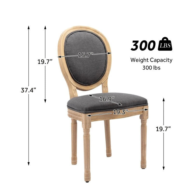 Chaise de salle à manger française avec garniture cloutée, lot de 6
