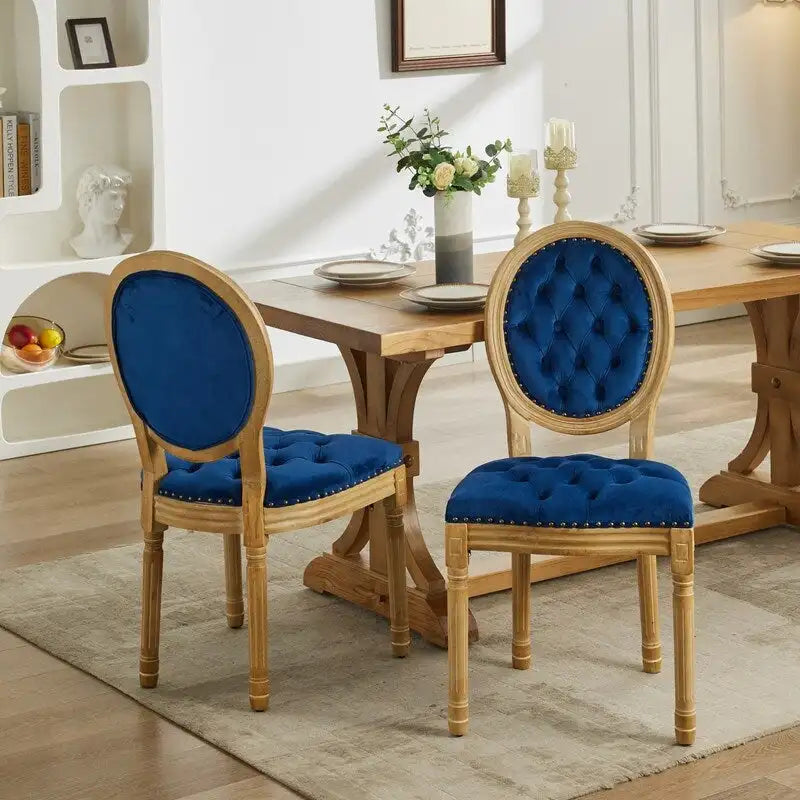 Chaise de salle à manger française avec garniture cloutée, lot de 6