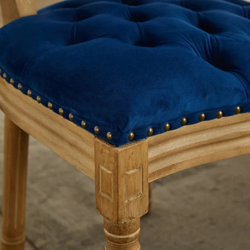 Chaise de salle à manger française avec garniture cloutée, lot de 6