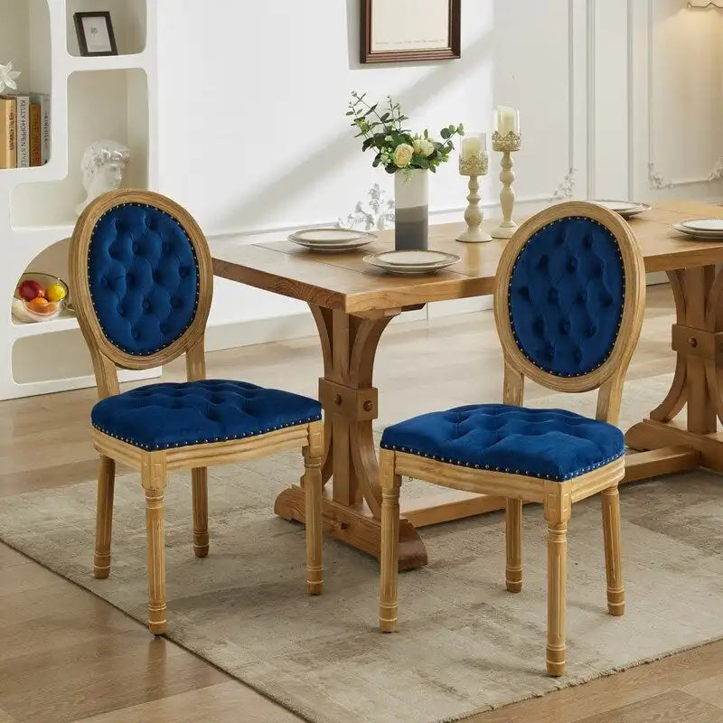 Chaise de salle à manger française avec garniture cloutée, lot de 6