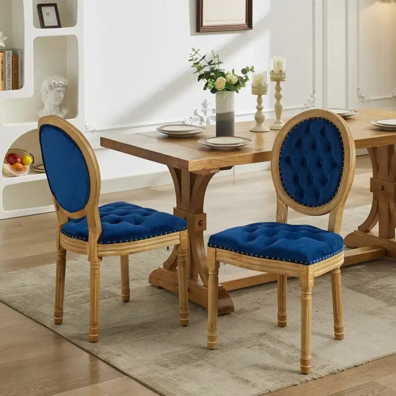 Chaise de salle à manger française avec garniture cloutée, lot de 6
