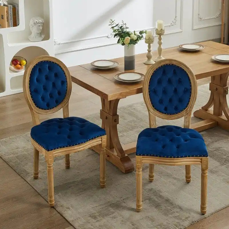 Chaise de salle à manger française avec garniture cloutée, lot de 6
