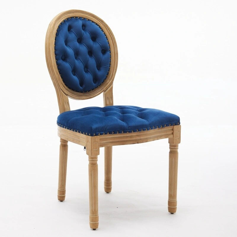 Chaise de salle à manger française avec garniture cloutée, lot de 6