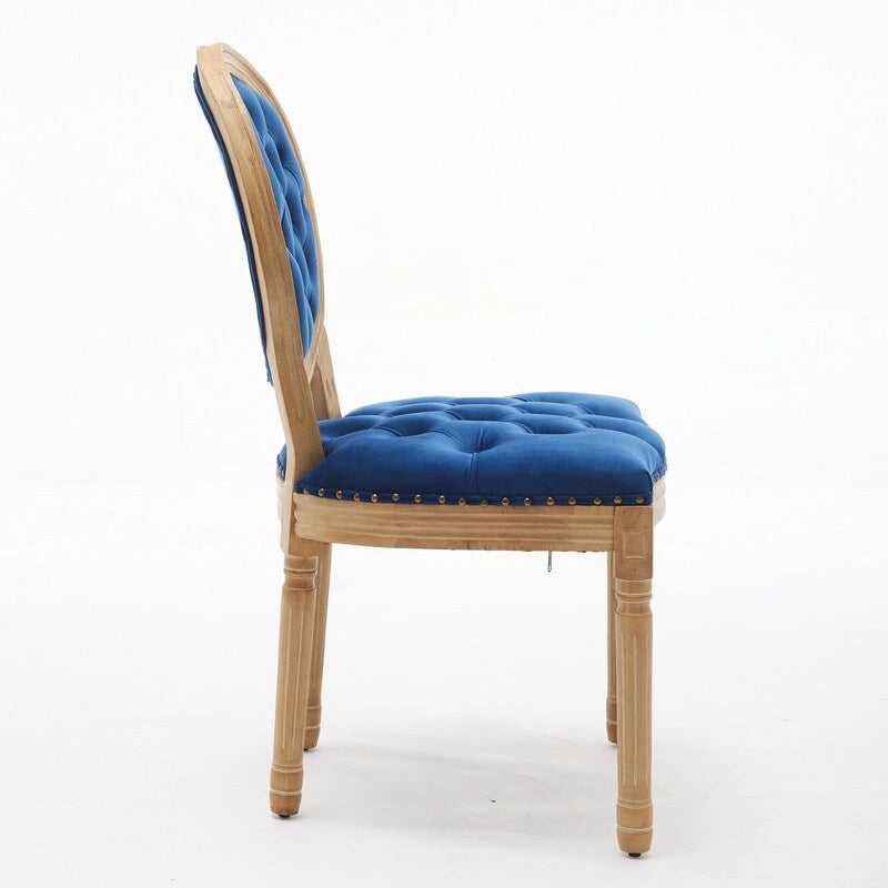 Chaise de salle à manger française avec garniture cloutée, lot de 6
