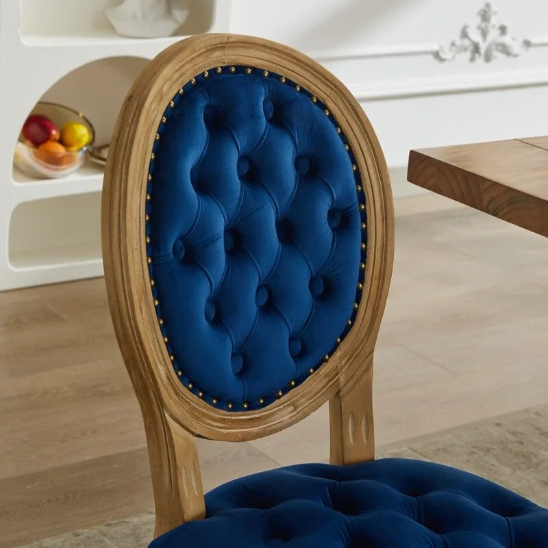 Chaise de salle à manger française avec garniture cloutée, lot de 6