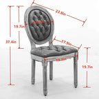 Chaise de salle à manger française avec garniture cloutée, lot de 6