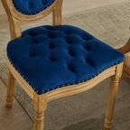 Chaise de salle à manger française avec garniture cloutée, lot de 6