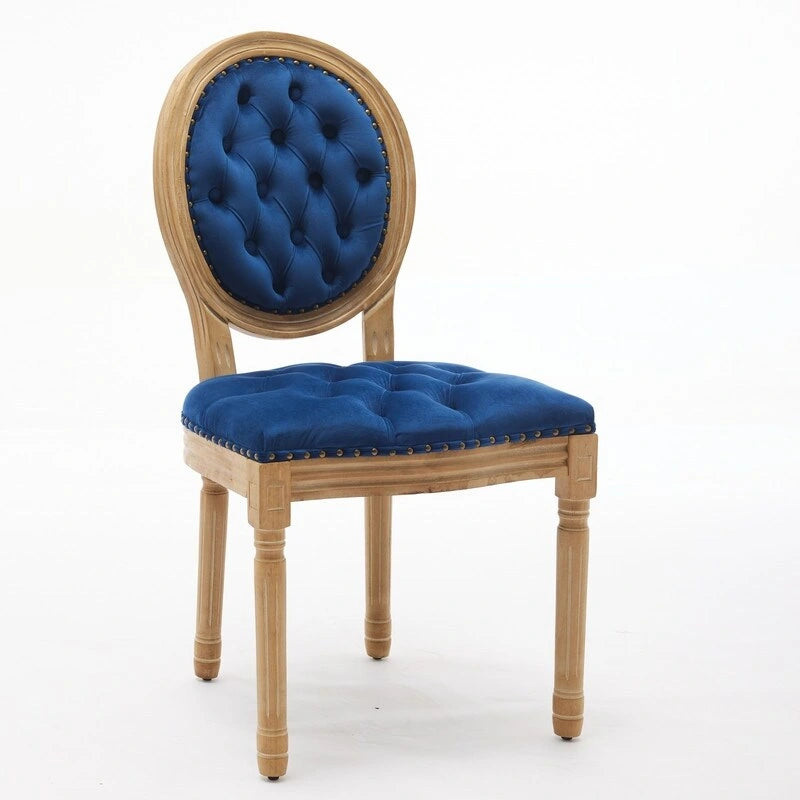 Chaise de salle à manger française avec garniture cloutée, lot de 6