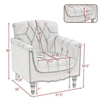 Fauteuil d'appoint capitonné en cuir végétalien