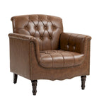 Fauteuil d'appoint capitonné en cuir végétalien