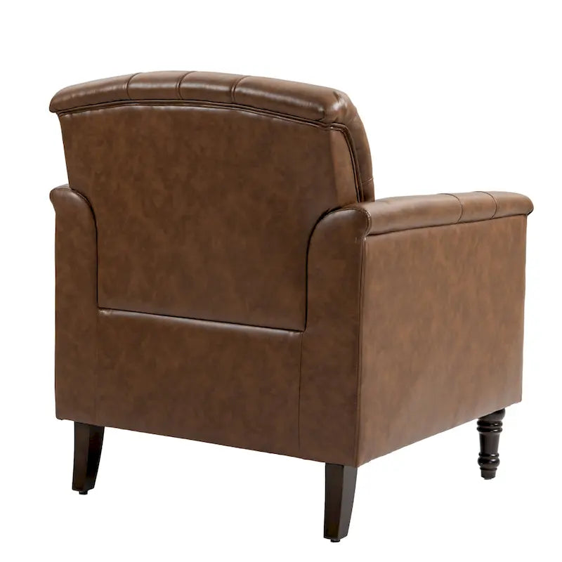 Fauteuil d'appoint capitonné en cuir végétalien