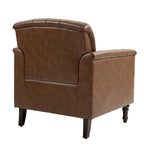 Fauteuil d'appoint capitonné en cuir végétalien
