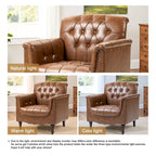 Fauteuil d'appoint capitonné en cuir végétalien