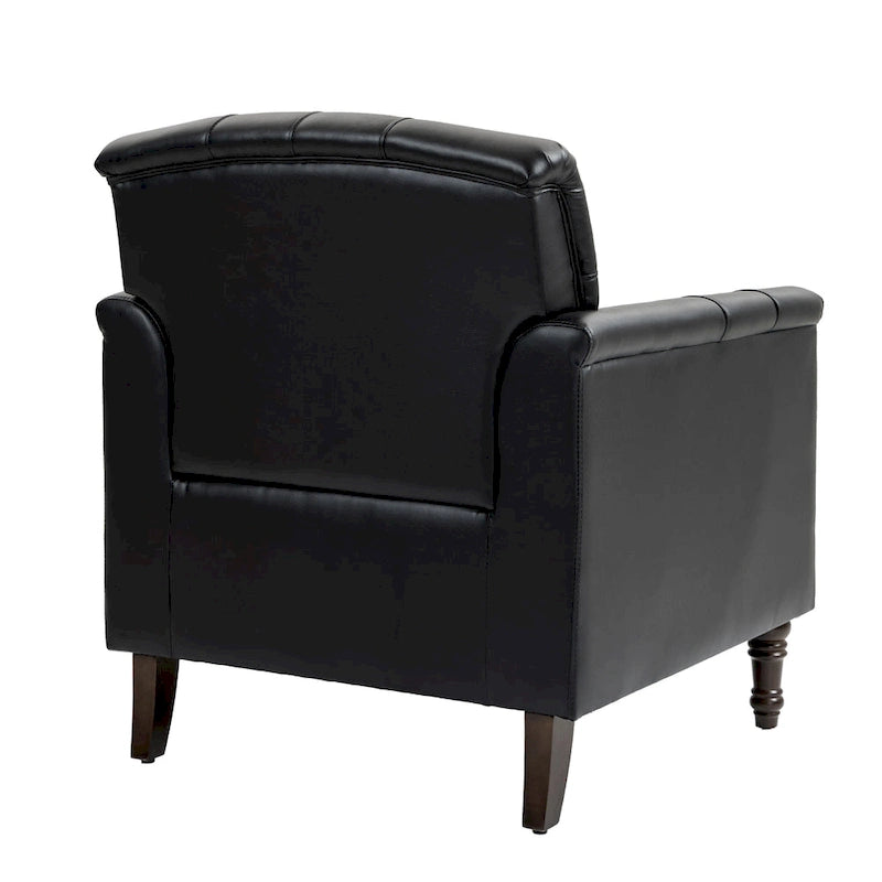 Fauteuil d'appoint capitonné en cuir végétalien