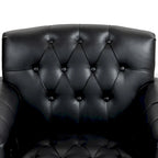 Fauteuil d'appoint capitonné en cuir végétalien