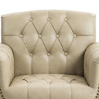 Fauteuil d'appoint capitonné en cuir végétalien
