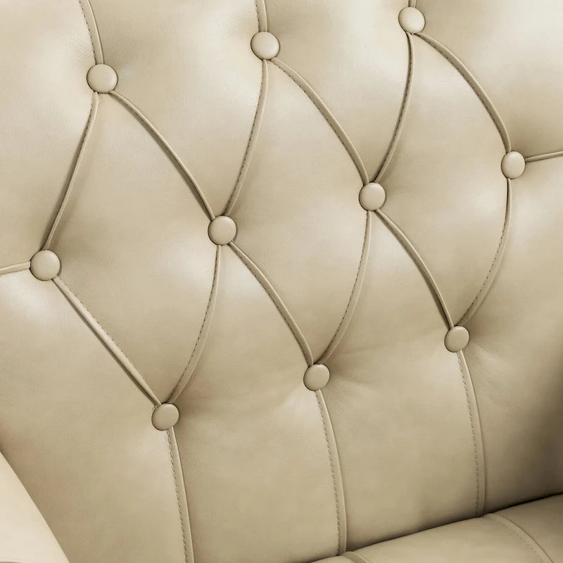 Fauteuil d'appoint capitonné en cuir végétalien