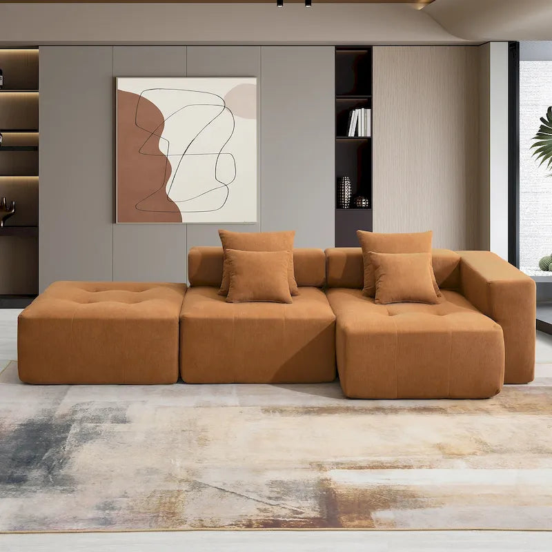 Canapé modulaire en L "Cloud", sectionnel en velours côtelé
