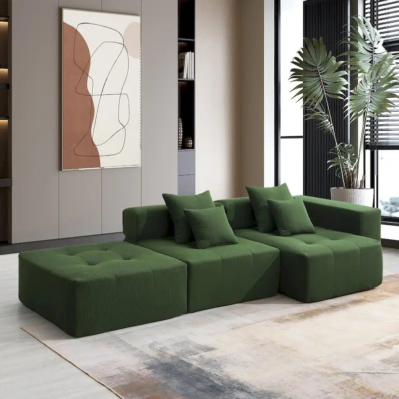 Canapé modulaire en L "Cloud", sectionnel en velours côtelé