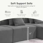 Canapé modulaire en L "Cloud", sectionnel en velours côtelé