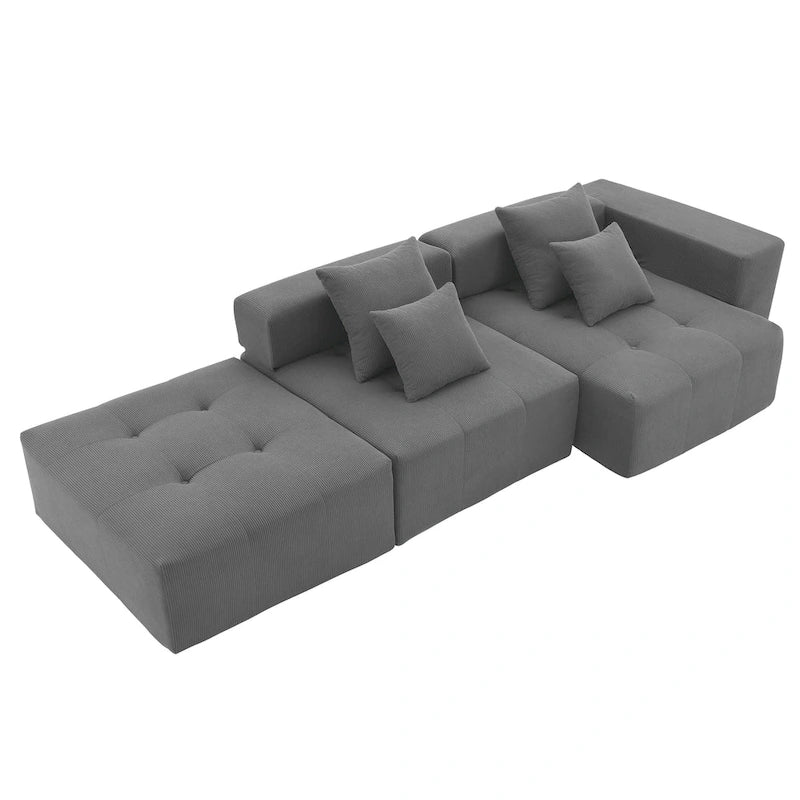 Canapé modulaire en L "Cloud", sectionnel en velours côtelé